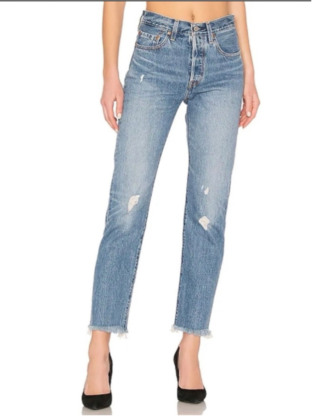 Levi’s 501 Jean in Truth Unfolds Size 26 High Waist Frayed Hem
